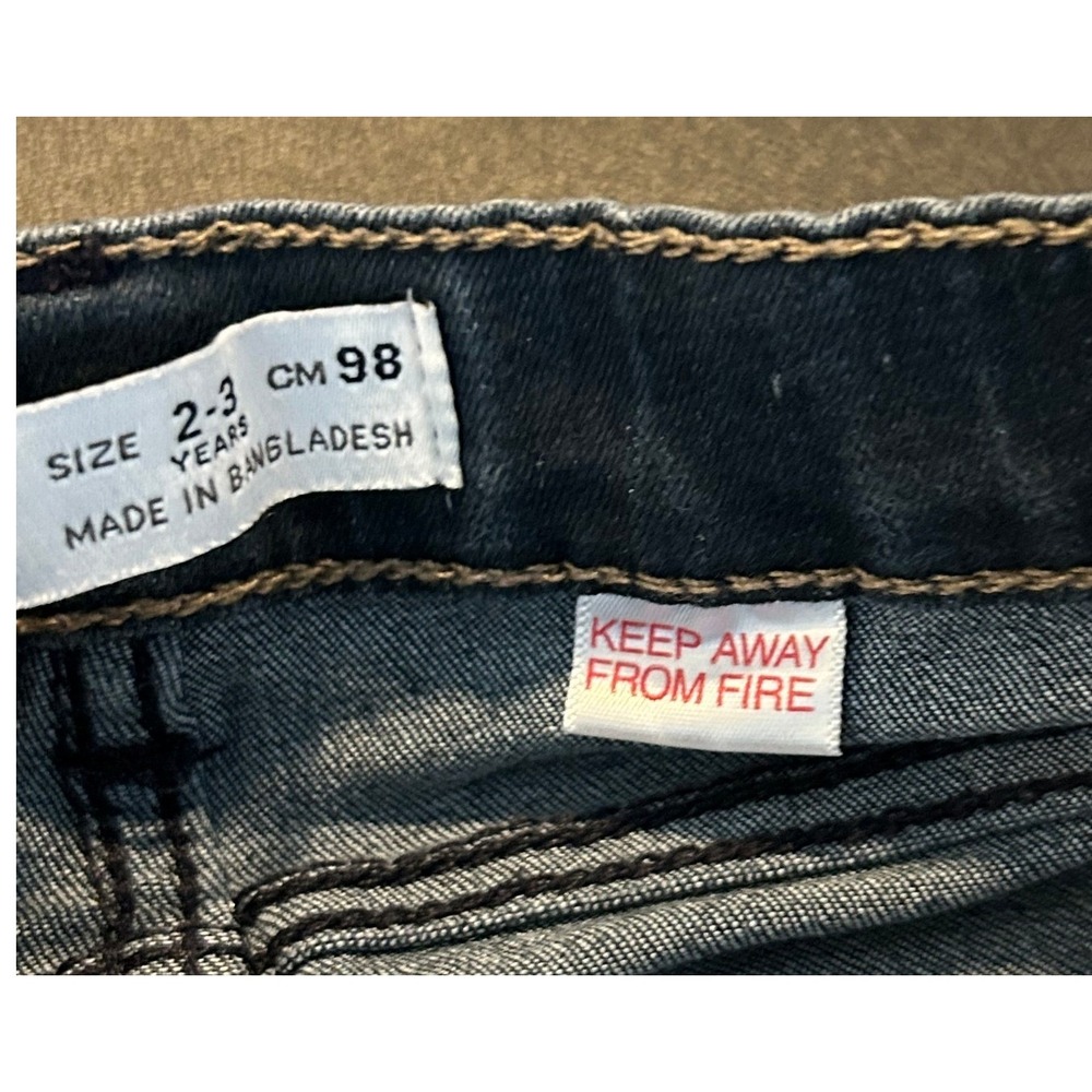 Zara Boys Distressed Dark Wash Denim Jeans Size 2-3 Years CM 98 Blue Pants 1578 - Picture 6 of 12